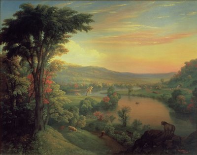 Blick auf den Mohawk in der Nähe von Little Falls, 1854 von Mannevillette Elihu Dearing Brown